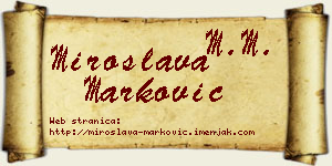 Miroslava Marković vizit kartica